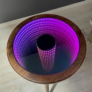 Infinity Mirror Coffee Table Infinity Effect Wooden Coffee - Etsy
