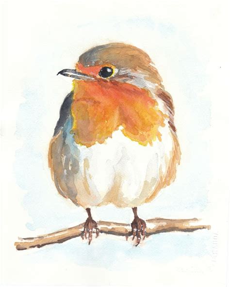 English Robin O.R.I.G.I.N.A.L Watercolour Painting 8x10