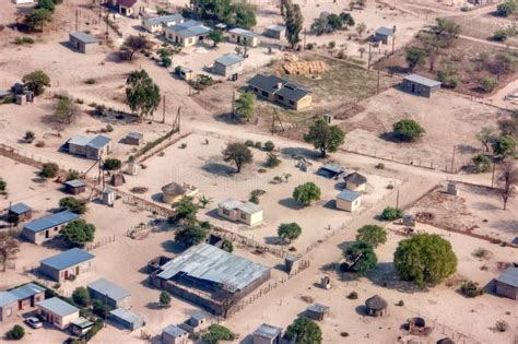 Aerial Botswana village stock image. Image of development - 193595811