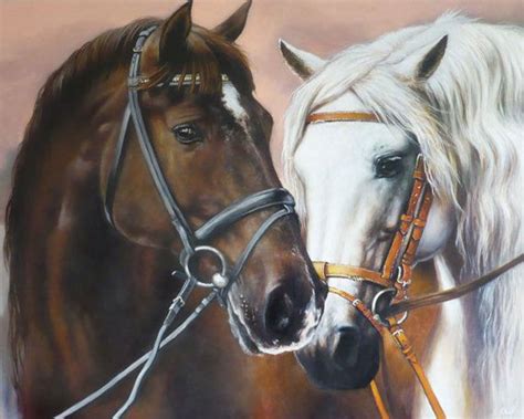 Love - Horse painting Art Print on canvas | Horse painting, Horse oil ...