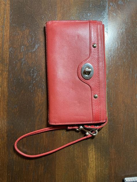 VINTAGE Coach Legacy RED Leather Turnlock Classic Wri… - Gem