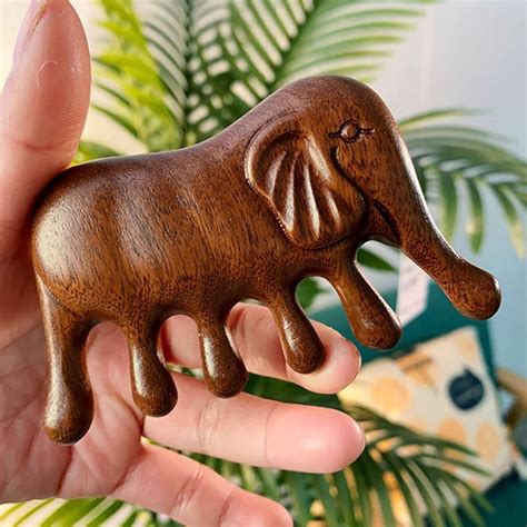 Wooden Wide Teeth Hair Comb Elephant Shaped wide-toothed Comb Women | eBay