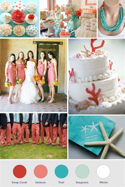 Teal And Coral Wedding Colors