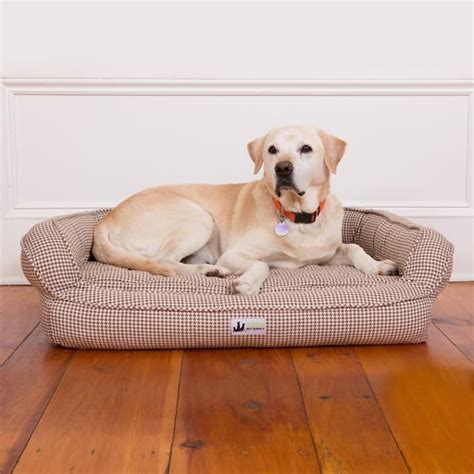 Houndstooth Memory Foam Bolster Pet Bed Dog Beds For Small Dogs, Dog ...