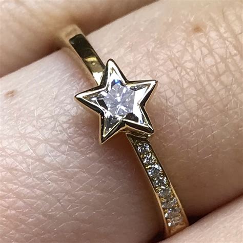 Beautiful star shaped diamond ring with trailing diamond detail AVAILABLE!! | Gold rings fashion ...