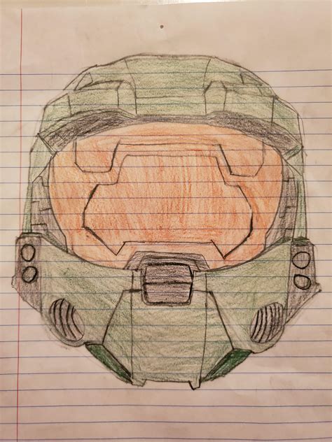 My Master chief helmet drawing : r/halo