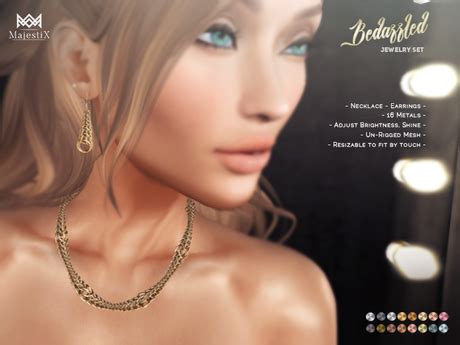 Second Life Marketplace - !:.MajestiX.:! Bedazzled Chained Jewelry Set