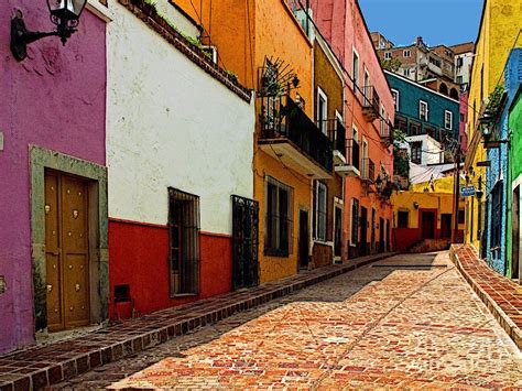 Old Mexico Photograph - Street Of Color Guanajuato 5 by Mexicolors Art Photography Mexico City ...