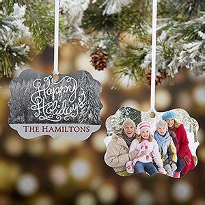 Personalized Metal Photo Ornament - White Christmas