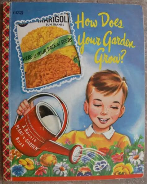 VINTAGE BONNIE PLANT-A-GARDEN Book ~ HOW DOES YOUR GARDEN GROW? with seed pack $29.00 - PicClick