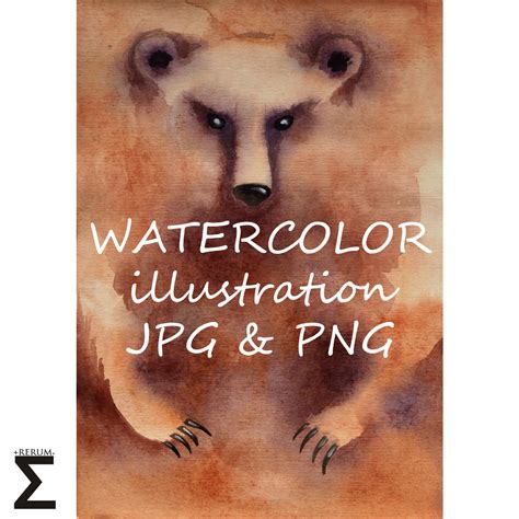 Watercolor Art Bear Illustration DIY Make Your Pattern Craft - Inspire Uplift