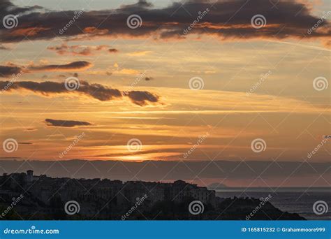 Tropea sunset stock photo. Image of scenic, italy, sunset - 165815232