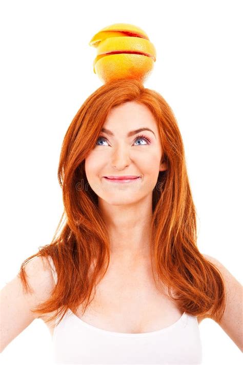 Juicy Fruit Over Woman Head Stock Image - Image of freshness, erotic: 35506105