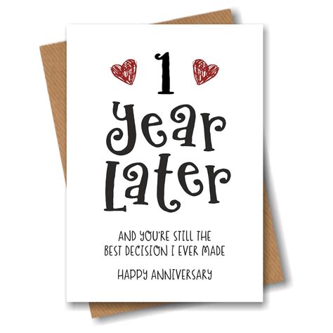 1 Year Anniversary Card the Best Decision I Ever Made - Etsy