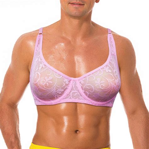 Sissy Mens Bras Lace Bra Underwired Brassiere Flat-chested Crossdreser ...