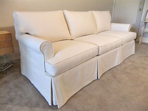 Natural Canvas Slipcover for Ethan Allen Sofa in 2020 | Custom sofa slipcovers, White slipcover ...