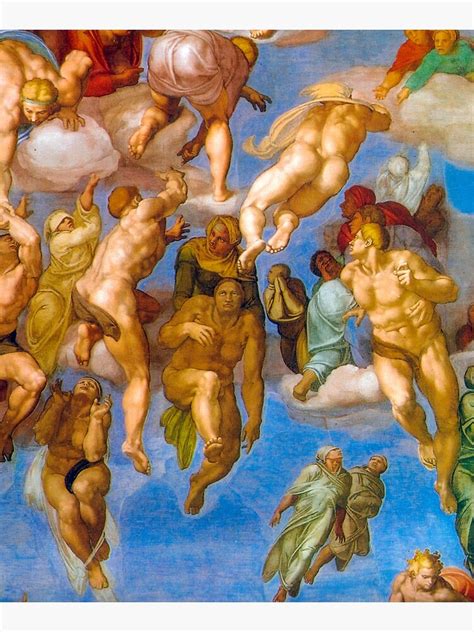 "The Last Judgment, detail of the Redeemed. Michelangelo" Mounted Print ...