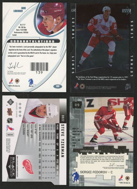 Lot of (4) Hockey Cards With 2009-10 Black Diamond Horizontal #BD22 ...