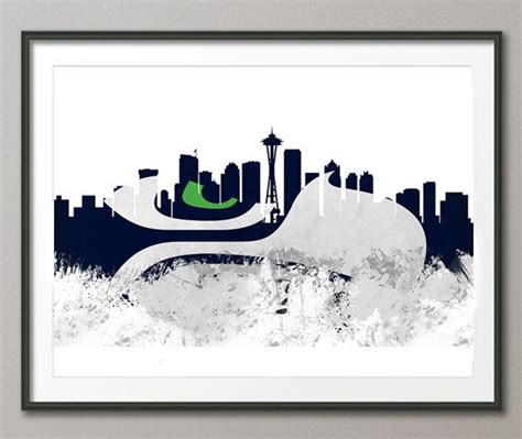 Seattle Seahawks Skyline Poster by MyBlurryLife on Etsy | Seattle ...