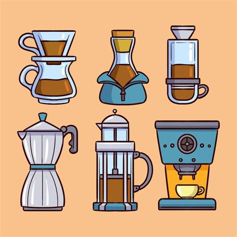 Free Vector | Flat design coffee brewing methods collection