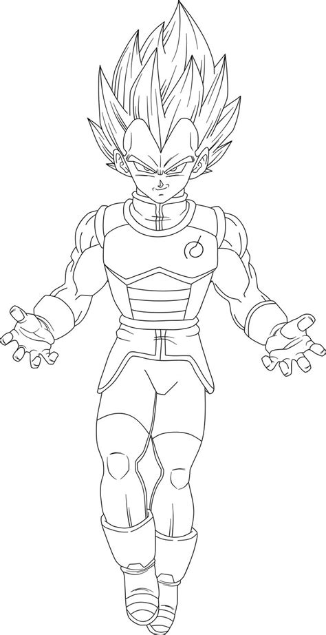 Vegeta SSGSS Render Lineart by DragonBallAffinity on DeviantArt | Dragon ball painting, Dragon ...