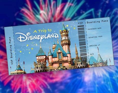 Printable Ticket to Disneyworld/Disneyland Customizable | Etsy | Disney tickets, Disneyland ...