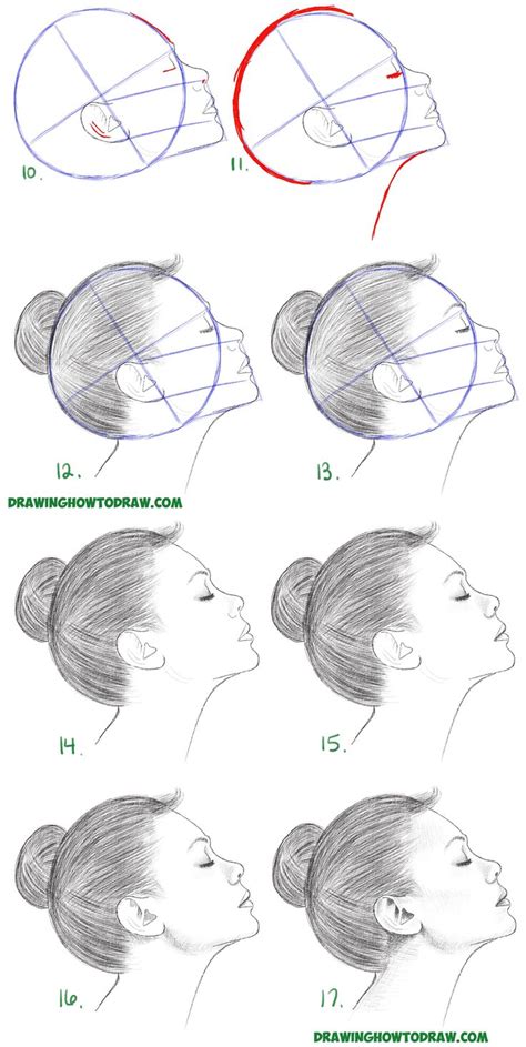 Learn How to Draw a Face from the Side Profile View (Female / Girl ...