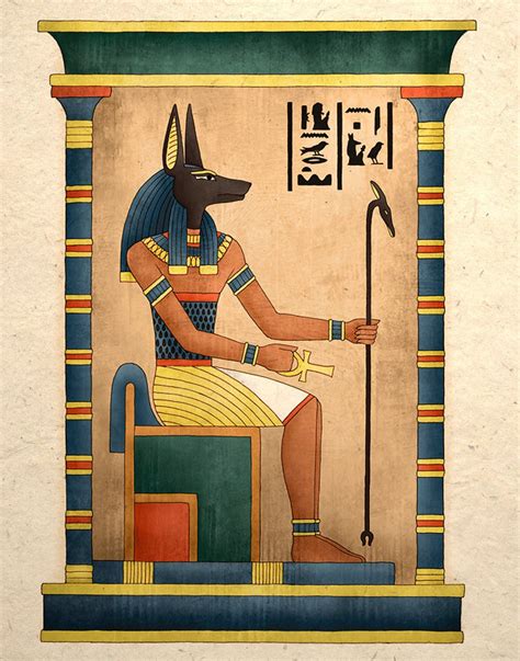 Egyptian Art Print Ancient God Anubis - Etsy