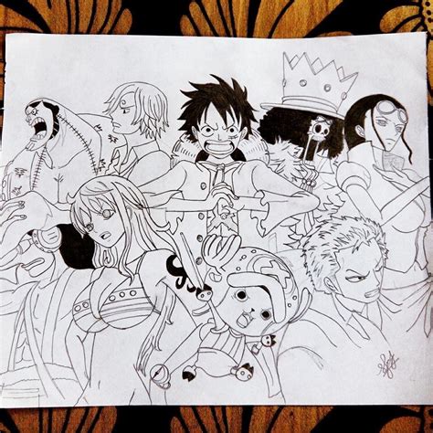 MUGIWARA CREW ( will draw one with jinbe soon ) 😁 : r/OnePiece