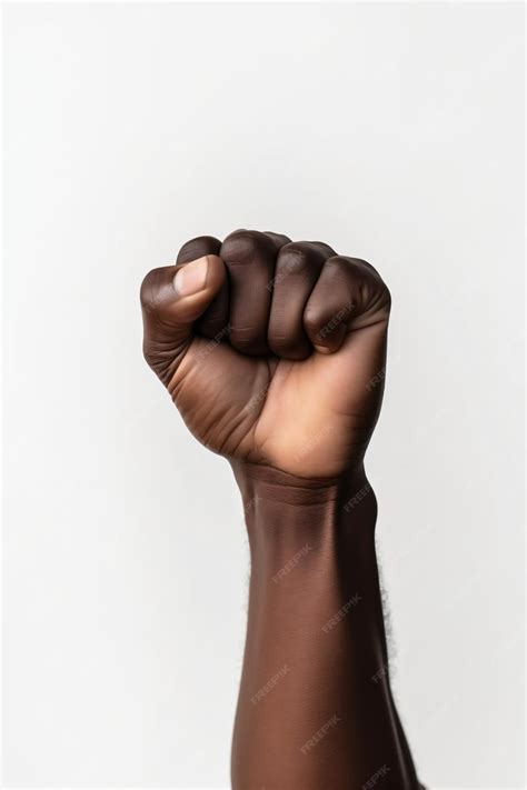 Premium Photo | Revendicative black fist raised in the air black ...