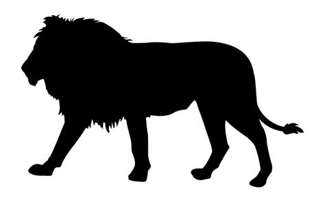 a black and white silhouette of a lion