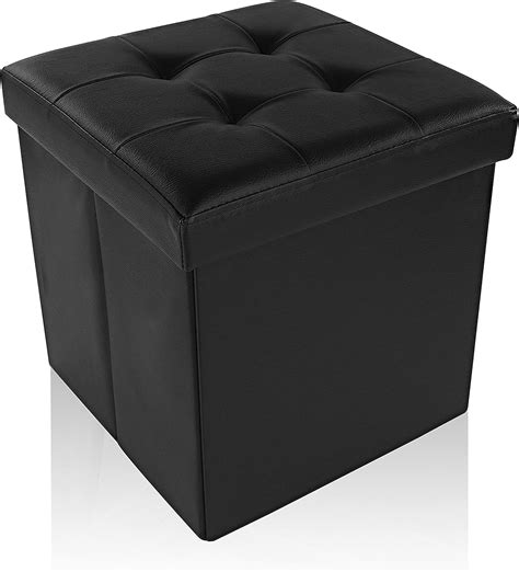 Amazon.com: Dualplex Foldable Tufted Storage Ottoman Cube 15 X 15 ...