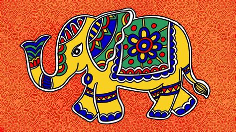 How to draw Madhubani elephant for Beginners | Mithila motif | Madhubani painting of elephant ...