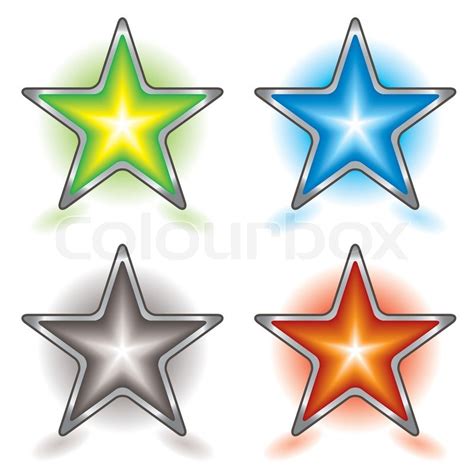 Collection of four colorful stars with ... | Stock vector | Colourbox