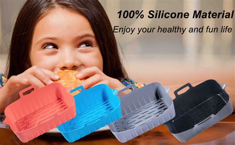 Silicone Air Fryer Liners for Ninja Foodi Dual AF400UK AF300UK, 2Pack Air Fryer Accessories for ...