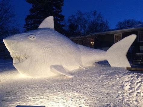 Snow Whale.....wow | Snow sculptures, Snow animals, Shark sculpture