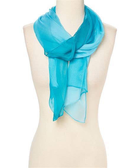 Oussum - Aqua Blue Ombre Winter Scarfs for Women Fashion Polyster and Silk Fabric Casual Spring ...