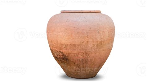 PNG of Antique ceramic decorative amphora on a transparent background. Clay pottery pot, a set ...