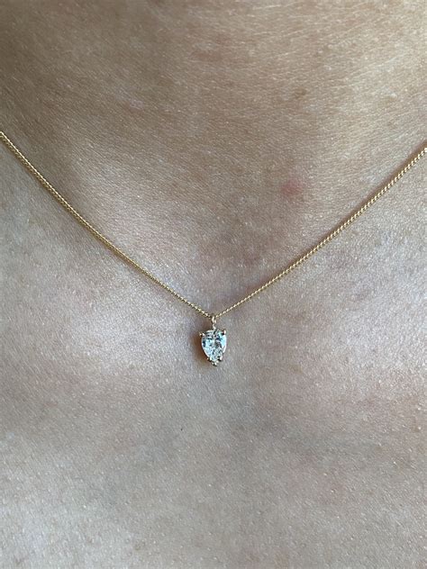 14k Yellow Gold Pear Shape Diamond Necklace - Gili Mor