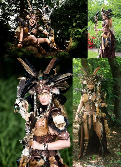 Druid costume Leather armor, headpiece, skirt, shoes and accessories ...