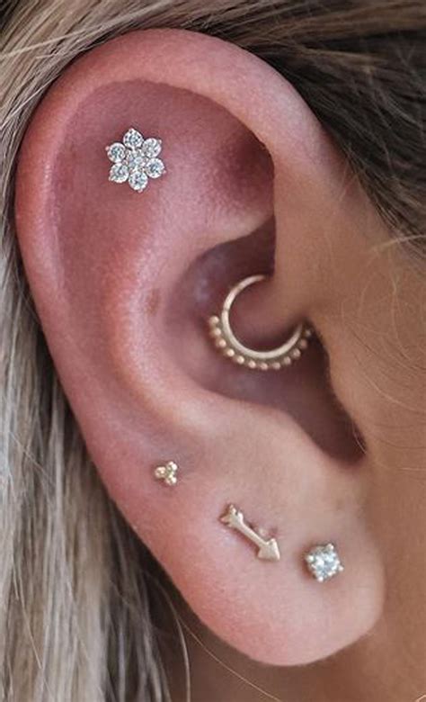 Cute Cartilage Piercing, Piercing Helix, Piercing Stud Earrings, Ear ...