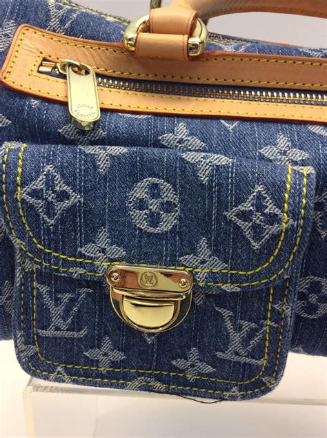 Louis Vuitton Blue Denim Monogram Speedy Bag at 1stDibs