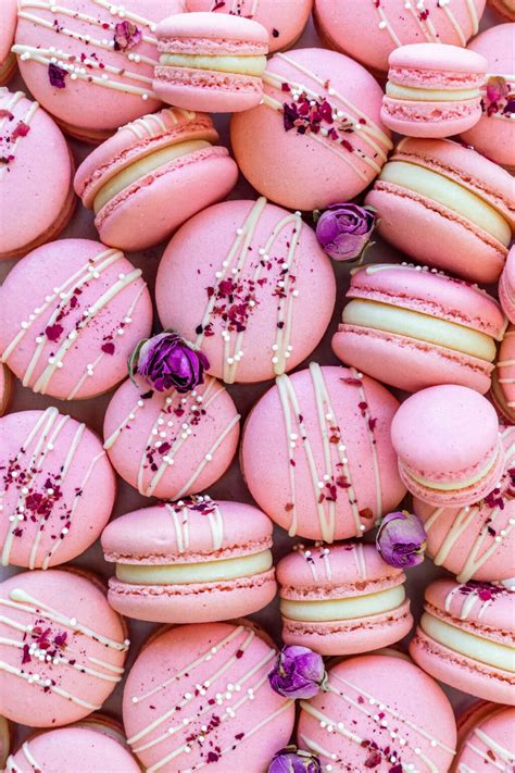 Rose Macarons - Pies and Tacos