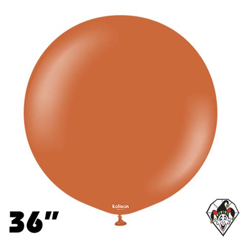 36 Inch Round Retro Rust Orange Balloons Kalisan 2ct