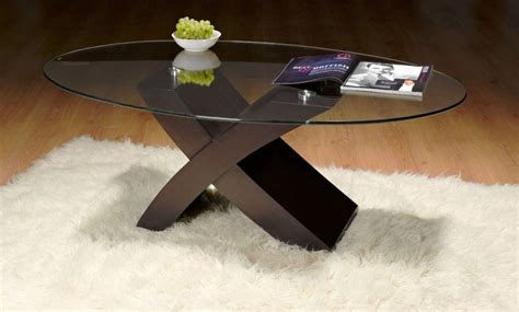 Milano X Coffee Tables - Oval Glass (Dark Brown): Amazon.co.uk: Kitchen & Home | Coffee table, X ...