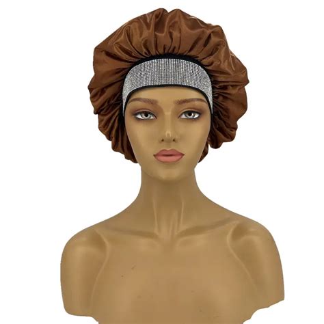 Women Curly Hair Bonnet Rhinestone Band Sleep Caps Night - Temu