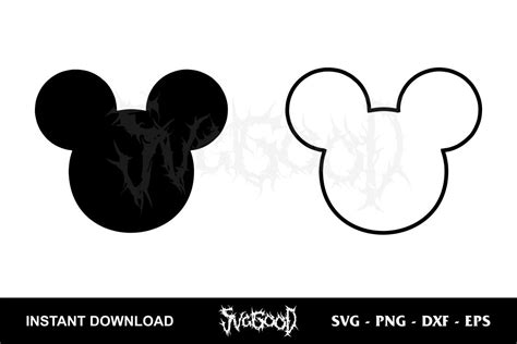 Mickey Mouse Head Silhouette SVG - SVGGOOD