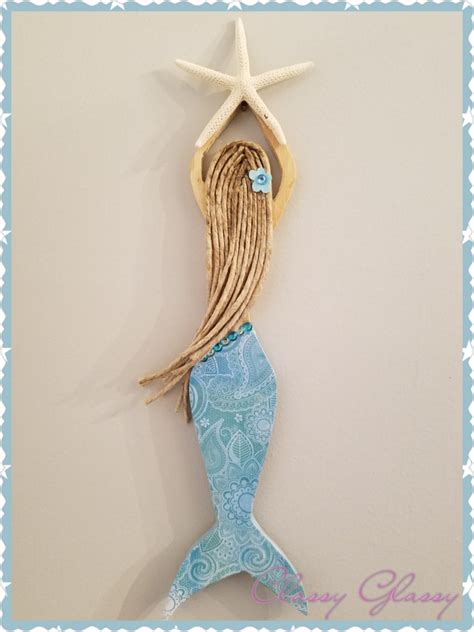 Mermaid Wall Art Blue Paisley #12201706 | Handmade home decor, Mermaid ...