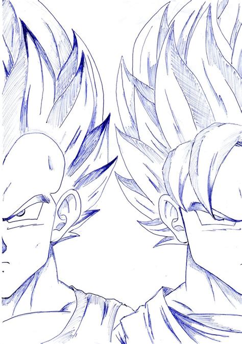 Goku vs Vegeta Lineart by yuri12inuzuka on DeviantArt