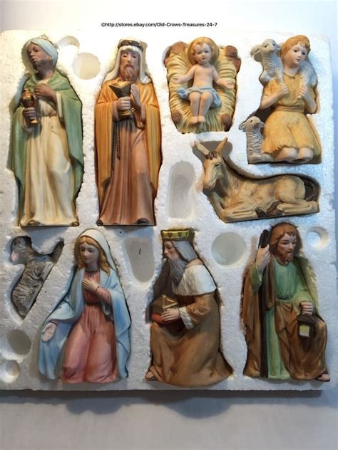 HOMCO Home Interior 9 Piece Porcelain Figurines Nativity Set | Nativity ...